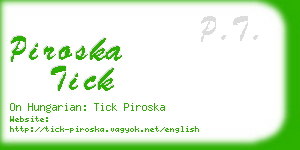 piroska tick business card